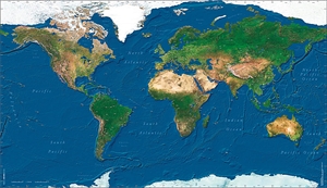 World Satellite Wall Map